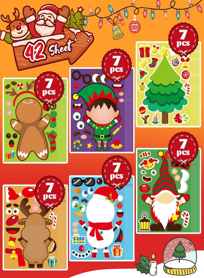 Oomloid 42 Sheets Christmas Party Favor Stickers for Kids, Christmas Goodie Bag Stocking Stuffers Face Stickers, Gifts Games Activities Holiday Sticker Crafts for Kids - Image 4